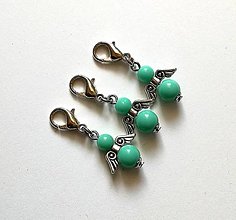 Kľúčenky - Prívesok COLOR anjelik malý (smaragd svetlý) - 12357240_