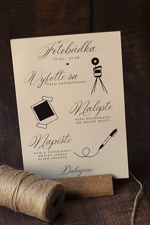 Papiernictvo - Informačná kartička krémová - Fotobúdka - 12360037_