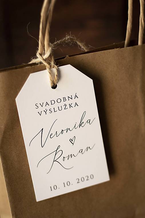 Úložné priestory & Organizácia - Visačka na svadobnú výslužku - minimal.  ❤  - 12360049_