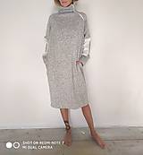 Šaty - Oversize šaty "melírová zima" - 12360344_