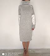 Šaty - Oversize šaty "melírová zima" - 12360354_