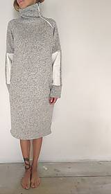 Šaty - Oversize šaty "melírová zima" - 12360355_