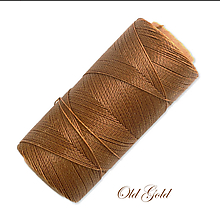 Galantéria - Linhasita voskovaná šnúrka na micro macramé, 0,5mm, bal.1klbko (335m), farebná škála č.5 (Old Gold) - 12361291_
