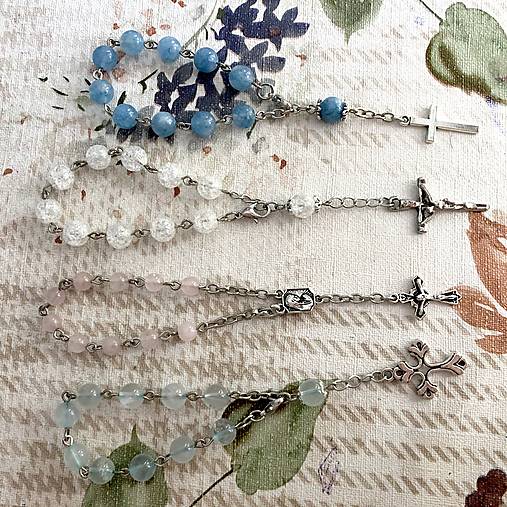 Blue Jade Rosary Bracelet / Ruženec do auta alebo náramok s modrým jadeitom