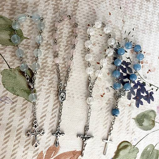 Blue Jade Rosary Bracelet / Ruženec do auta alebo náramok s modrým jadeitom