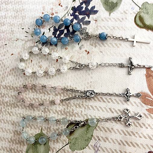 Blue Jade Rosary Bracelet / Ruženec do auta alebo náramok s modrým jadeitom