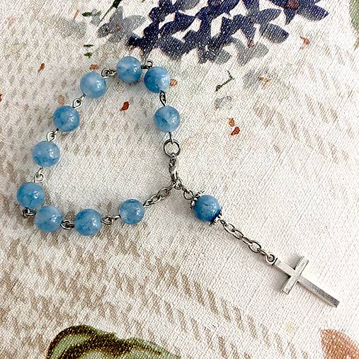Blue Jade Rosary Bracelet / Ruženec do auta alebo náramok s modrým jadeitom