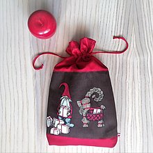 Úžitkový textil - Darčekové vrecko - vianočné lux (Červené 1 ks) - 12364708_