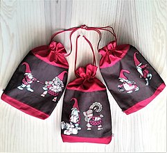 Úžitkový textil - Darčekové vrecko - vianočné lux (Červená sada 3 ks) - 12364719_