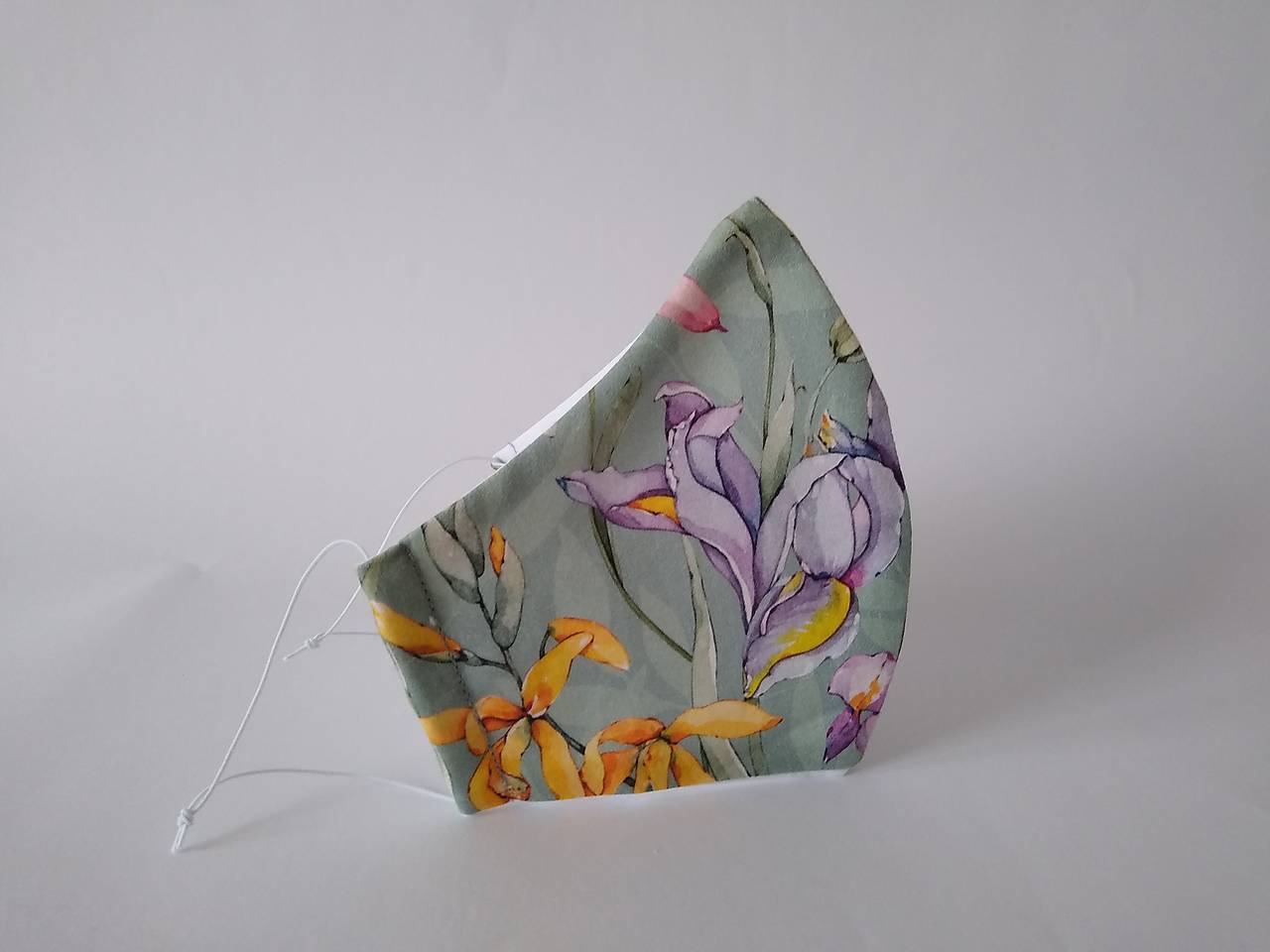 Dizajnové rúško Iris prémiová bavlna antibakteriálne s časticami striebra dvojvrstvové tvarované