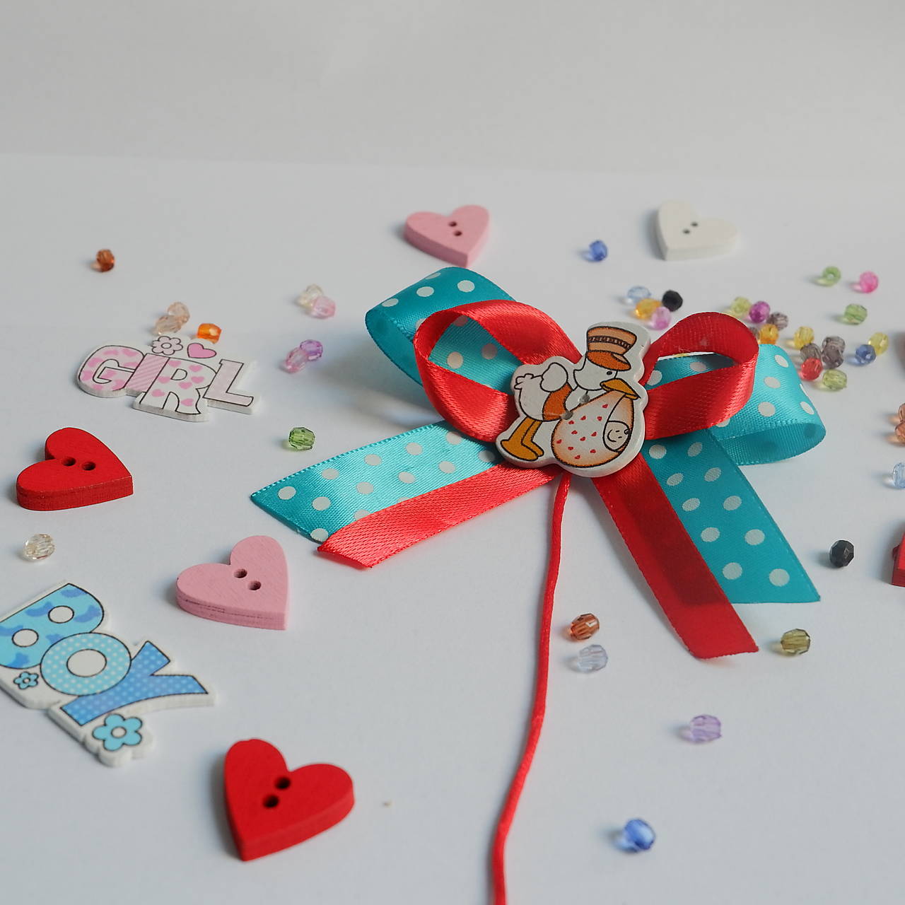 Stužka (mašlička) proti urieknutiu na kočík (Tyrkysová)