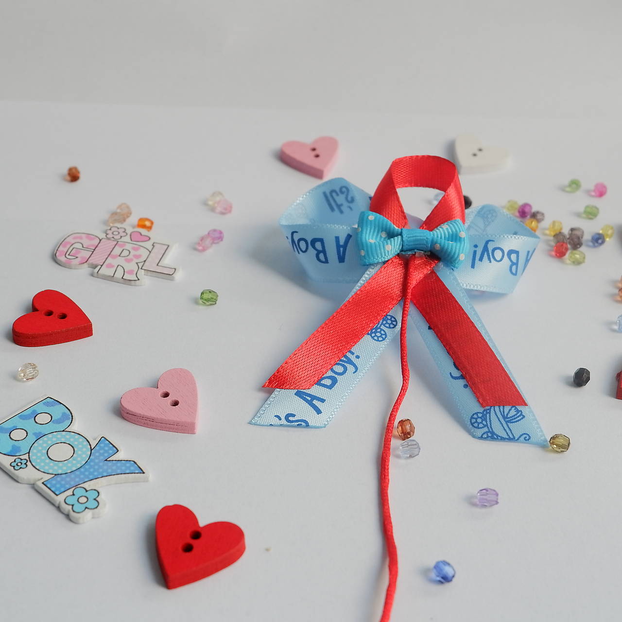 Stužka (mašlička) proti urieknutiu na kočík (Modrá)