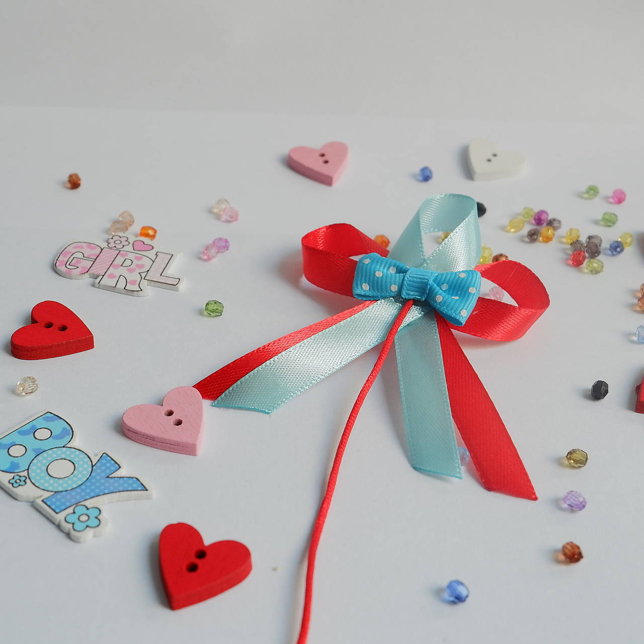 Stužka (mašlička) proti urieknutiu na kočík (Modrá)