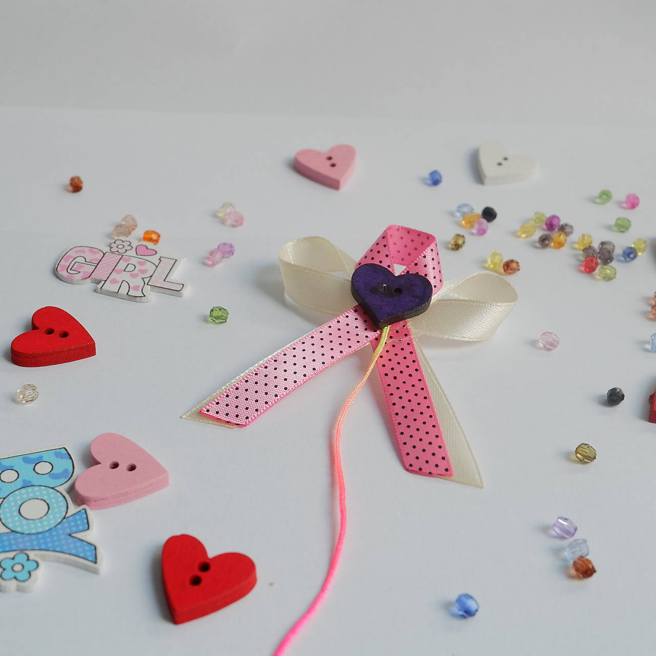 Stužka (mašlička) proti urieknutiu na kočík (Ružová)