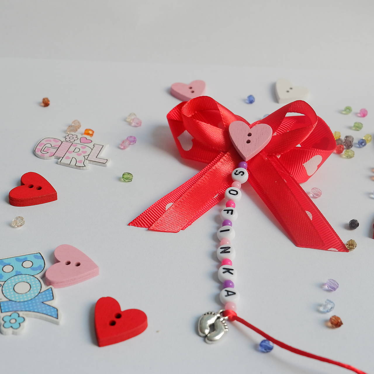 Stužka (mašlička) proti urieknutiu na kočík (Červená)