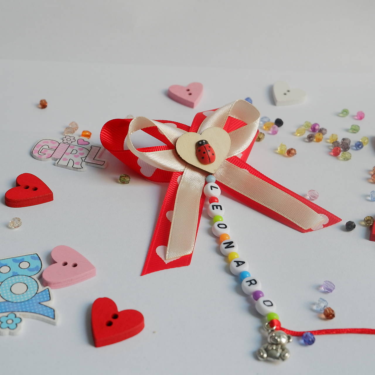 Stužka (mašlička) proti urieknutiu na kočík (Červená)