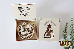Dekorácie - Vianočné drevené ozdoby v krabičke - 12367454_