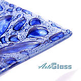 Nádoby - Misa modrá české bublinkové sklo 30 x 30 cm, hĺbka 8 cm - 12368370_