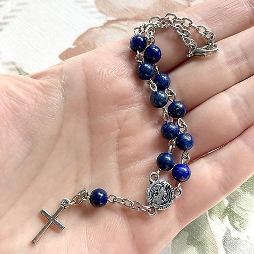 Lapis Lazuli Rosary Bracelet / Ruženec do auta alebo náramok s lazuritom