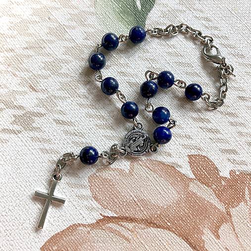 Lapis Lazuli Rosary Bracelet / Ruženec do auta alebo náramok s lazuritom