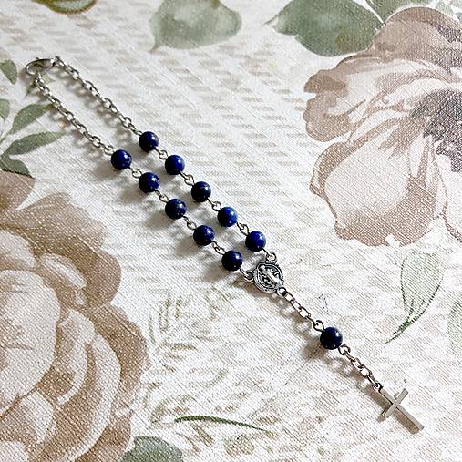 Lapis Lazuli Rosary Bracelet / Ruženec do auta alebo náramok s lazuritom