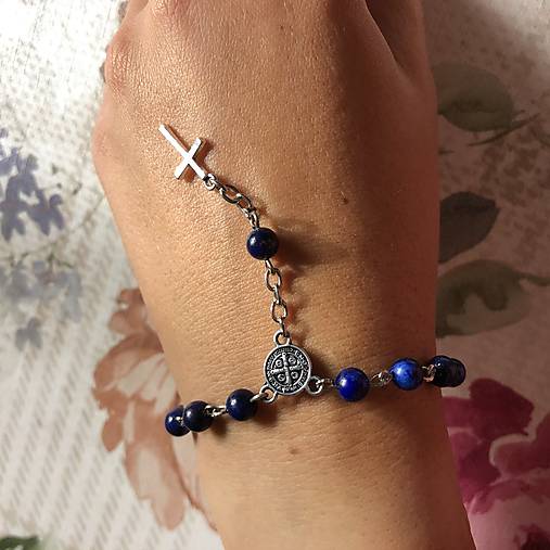 Lapis Lazuli Rosary Bracelet / Ruženec do auta alebo náramok s lazuritom