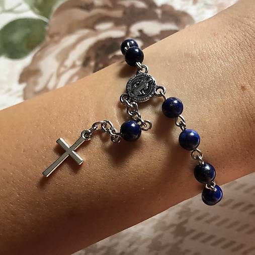 Lapis Lazuli Rosary Bracelet / Ruženec do auta alebo náramok s lazuritom