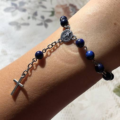 Lapis Lazuli Rosary Bracelet / Ruženec do auta alebo náramok s lazuritom