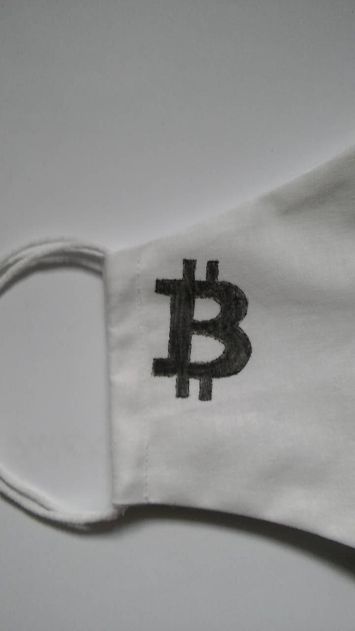 Rúško s logom Bitcoin