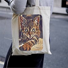 Nákupné tašky - Taška 100% bavlnené plátno / Mačiatko No.1 - 12371641_