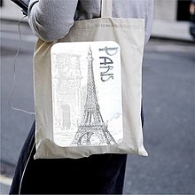 Nákupné tašky - Taška 100% bavlnené plátno / Paris No.1 - 12371676_