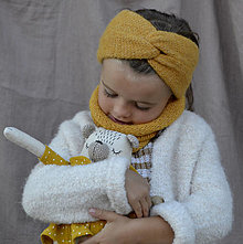 Detské čiapky - Baby turbančelenka...zlatá - 12370475_