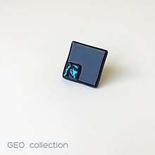 Prstene - GEO collection - green cube ring - 12373387_
