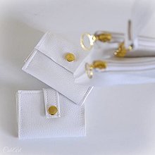 Iné tašky - Dámske púzdro na doklady - biela (zlaté kovanie) - 12378202_
