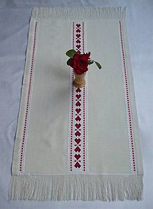 Úžitkový textil - Ručne vyšívaná dečka A9 hrachovinka obdĺžnik 90 x 45 cm - 12375523_