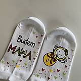 Ponožky, pančuchy, obuv - Maľované ponožky s nápisom: “Budem MAMA” - 12376812_