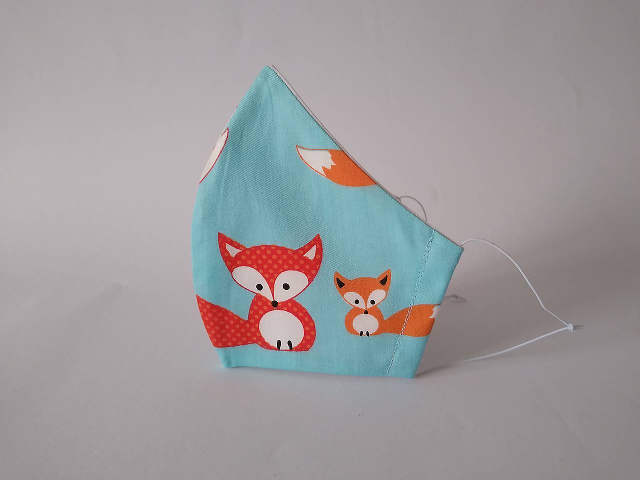 Dizajnové rúško líščia rodinka tvarované dvojvrstvové