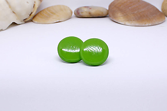 Náušnice - KRUH-ové napichovačky - chirurgická oceľ (20 mm) (Svetlo zelená) - 12381843_