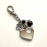 Kľúčenky - Kľúčenka "srdce" s minerálovým anjelikom - 12381883_
