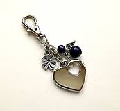 Kľúčenky - Kľúčenka "srdce" s minerálovým anjelikom - 12381896_