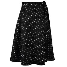 Sukne - LENA - áčková ľanová zavinovacia sukňa (Čierna s bielymi bodkami) - 12382449_