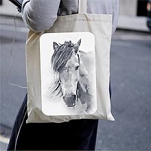 Nákupné tašky - Taška 100% bavlnené plátno / Kôň No.1 - 12383155_