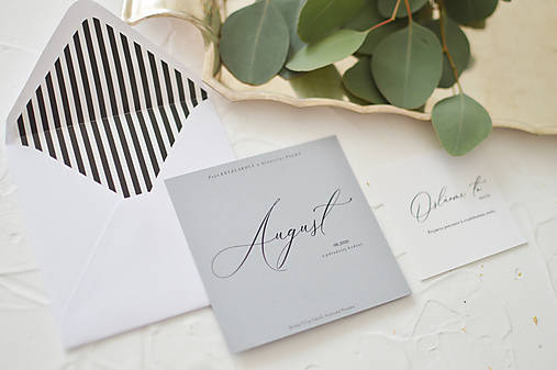 Papiernictvo - svadobné oznámenie "šedý minimal" - 12381199_