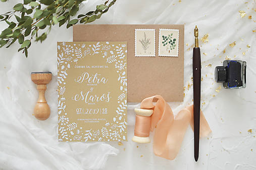 Papiernictvo - svadobné oznámenie "biele vetvičky" - 12382332_