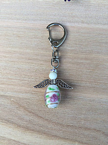 Kľúčenky - kľúčenka anjel (Biela) - 12380561_
