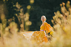 Šaty - Žlté vyšívané šaty Podpoľanie - 12384441_
