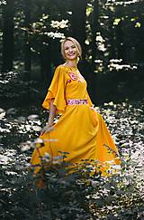 Šaty - Žlté vyšívané šaty Podpoľanie - 12384442_