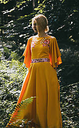 Šaty - Žlté vyšívané šaty Podpoľanie - 12384447_