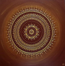 Obrazy - Mandala STABILITA (brown-gold) 60 x 60 - 12386897_
