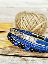 Pánske šperky - Hej Goraľu | pánsky / chlapčenský trojnáramok (modrý) - 12386349_